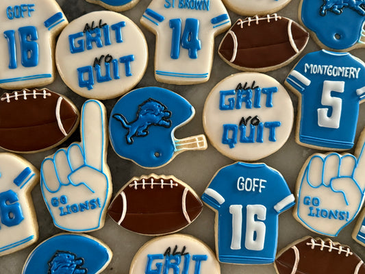 Detroit Lions Themed Sugar Cookie set